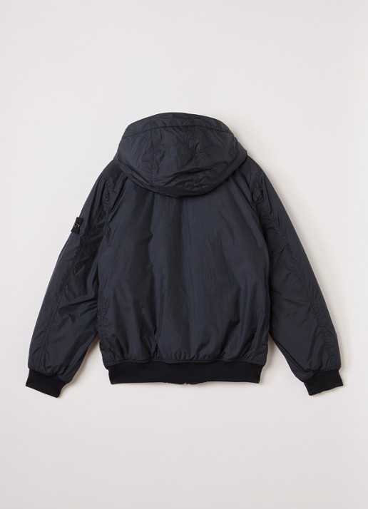Stone Island S0A23 gewatteerd bomberjack met capuchon - achterkant donkerblauw