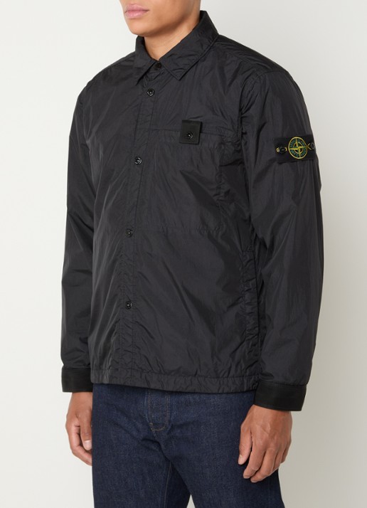 Stone Island S0A23 jack met logo en steekzakken - detail 3 zwart