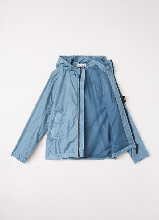 Stone Island S0A23 jack met logo - voorkant 3 staalblauw