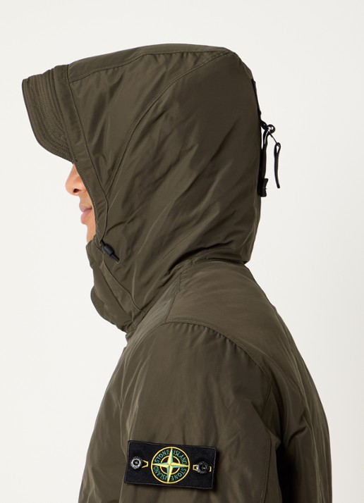 Stone Island S0A26 gewatteerde parka met capuchon en steekzakken - detail 6 bronsgroen
