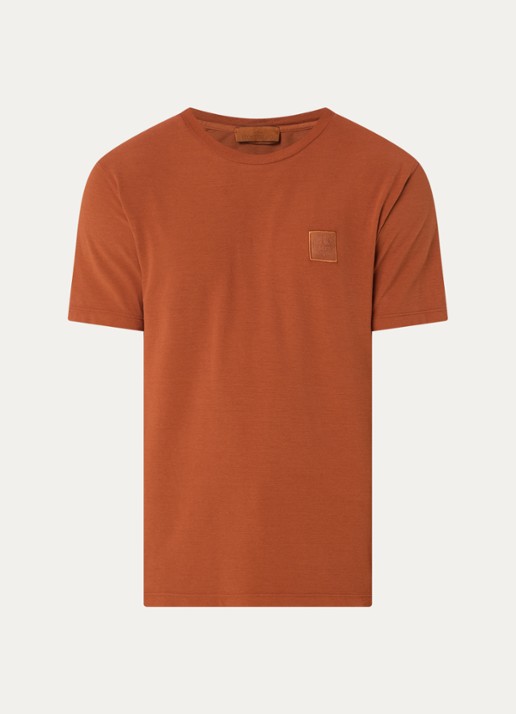 Stone Island S0F11 T-shirt met logo - voorkant 4 roodbruin