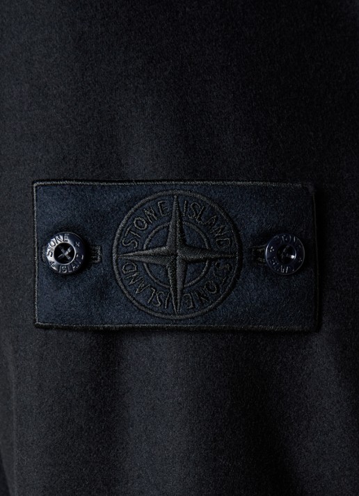 Stone Island S0F24 overshirt in wolblend - detail 5 donkerblauw