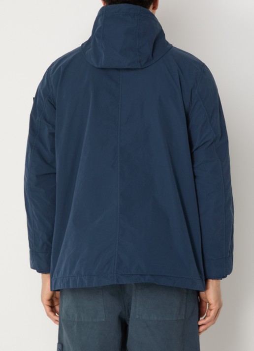 Stone Island S0F33 Jack met capuchon en logo - achterkant 6 indigo