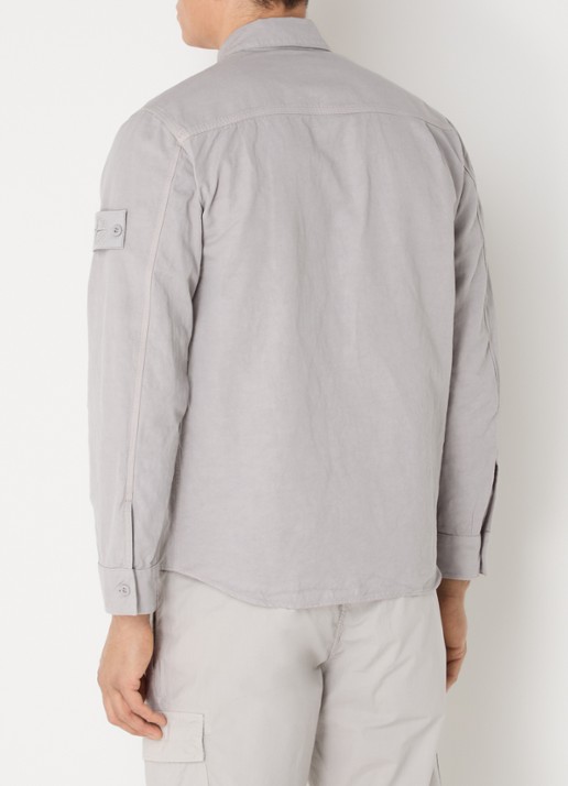 Stone Island S0F36 overshirt met borstzakken en logo - achterkant 5 grijs