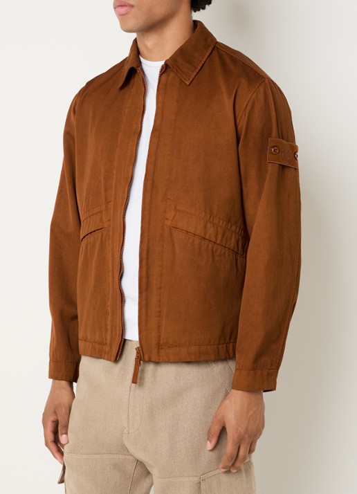 Stone Island S0F50 jack in scheerwolblend met logo
