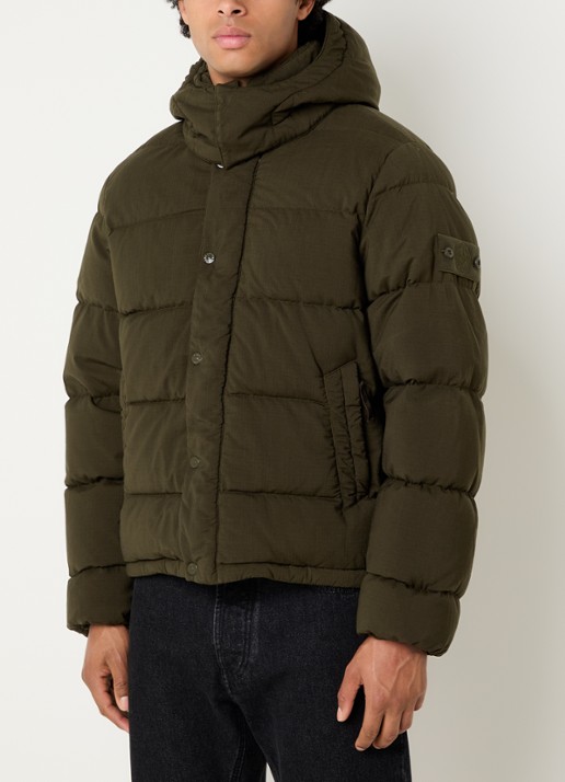 Stone Island S0F52 puffer jack van scheerwol met donsvulling en afneembare capuchon