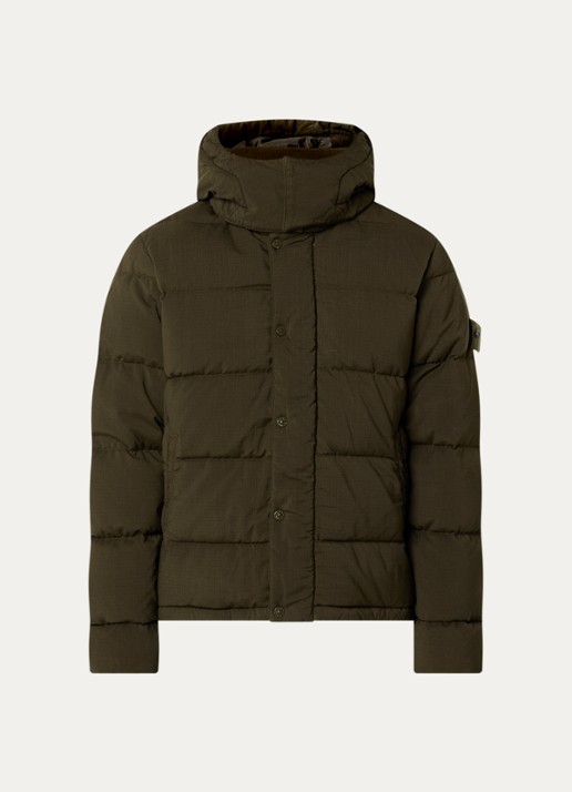 Stone Island S0F52 puffer jack van scheerwol met donsvulling en afneembare capuchon