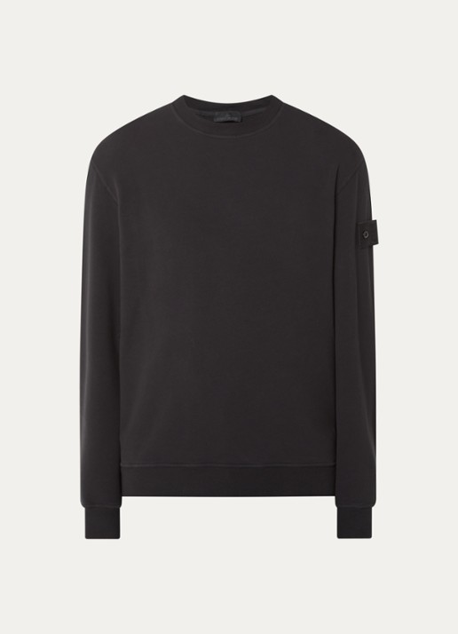 Stone Island S0F53 sweater met logo - voorkant 4 zwart