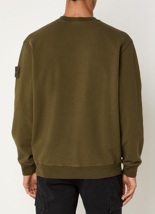 Stone Island S0F53 sweater met logo - achterkant 5 bronsgroen