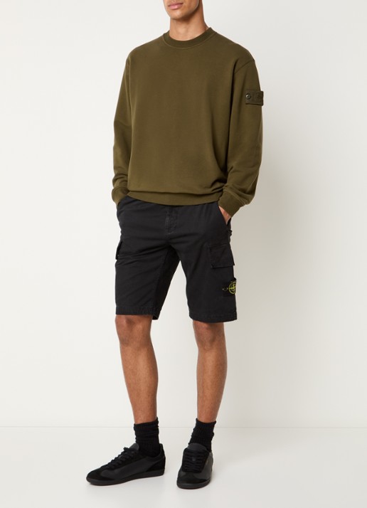 Stone Island S0F53 sweater met logo - voorkant 4 bronsgroen