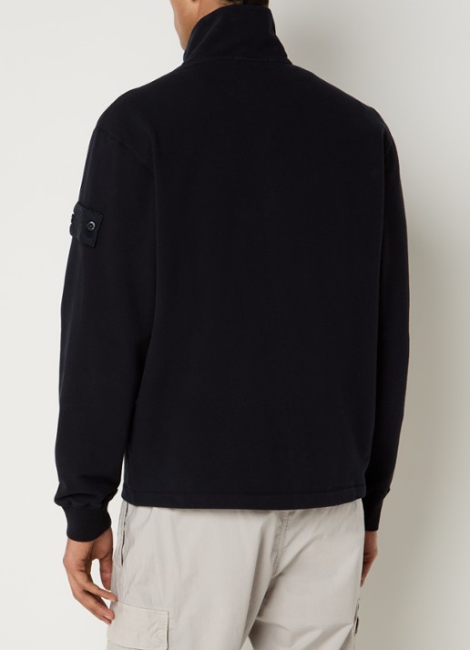 Stone Island S0F53 sweatvest met logo - achterkant 6 donkerblauw