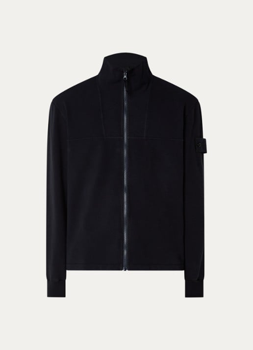 Stone Island S0F53 sweatvest met logo - voorkant donkerblauw