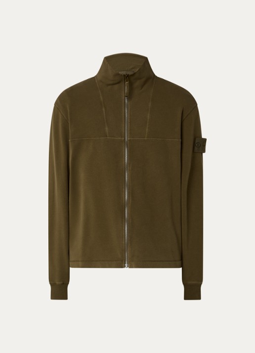 Stone Island S0F53 vest met logo - voorkant 5 mosgroen
