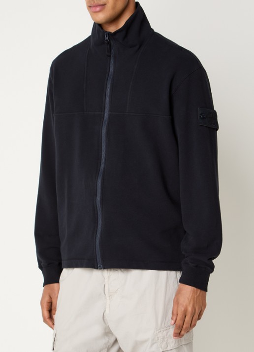 Stone Island S0F53 vest met logo - detail donkerblauw