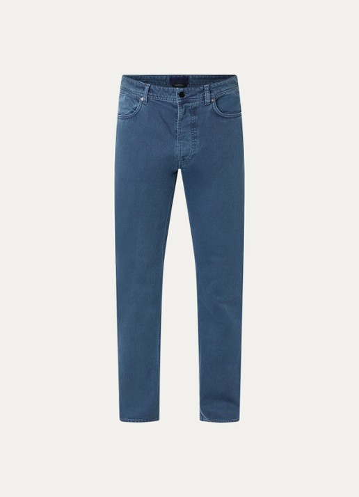 Stone Island S0J18 Tapered fit jeans met donkere wassing - voorkant 5 indigo