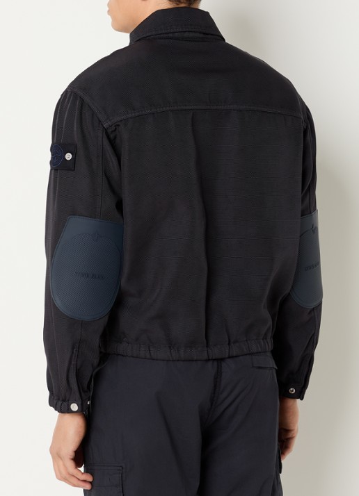 Stone Island S0J20 Jack met opgestikte zakken en met logo - achterkant 4 donkerblauw