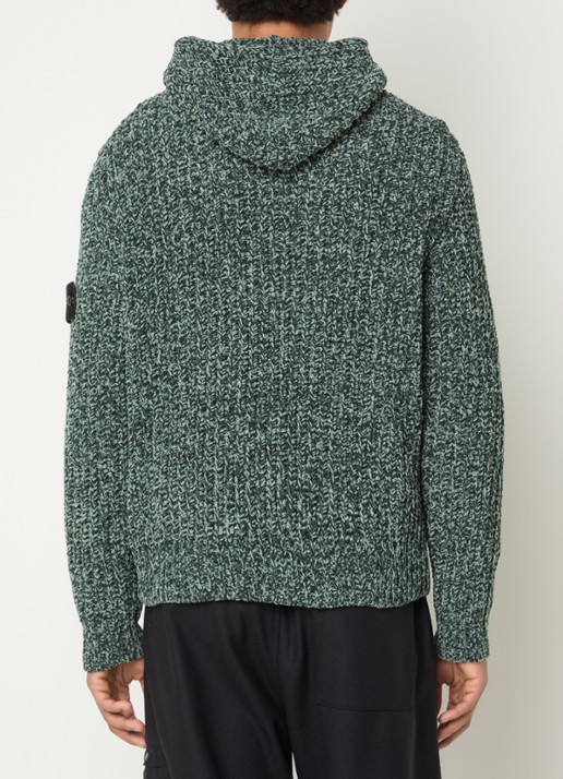 Stone Island S0N16 hoodie van badstof - achterkant 5 groen