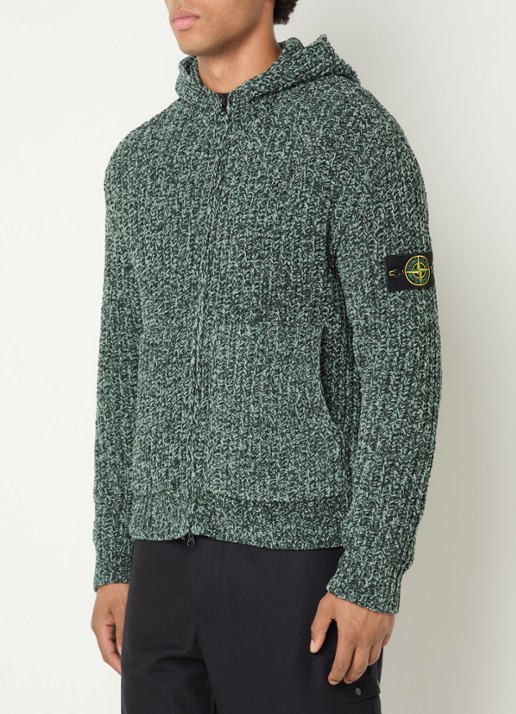 Stone Island S0N16 hoodie van badstof - detail 3 groen