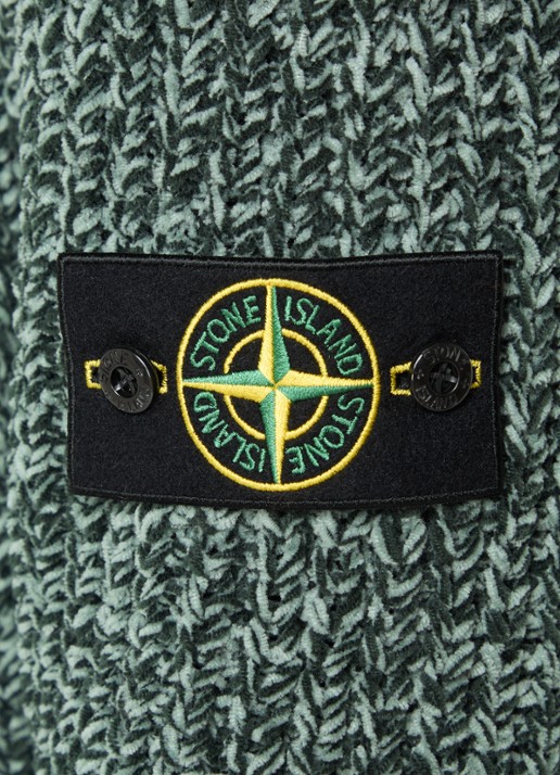 Stone Island S0N16 hoodie van badstof - detail 4 groen