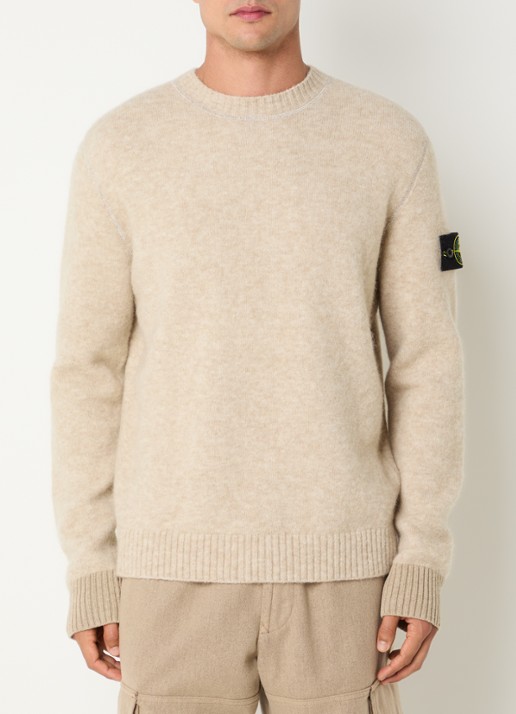 Stone Island S0N22 fijngebreide trui in wolblend met logo
