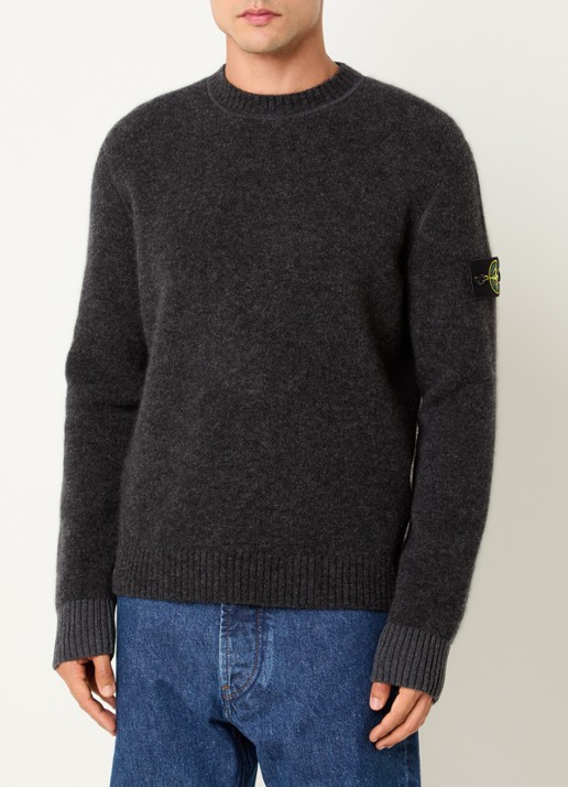 Stone Island S0N22 fijngebreide trui in wolblend met logo