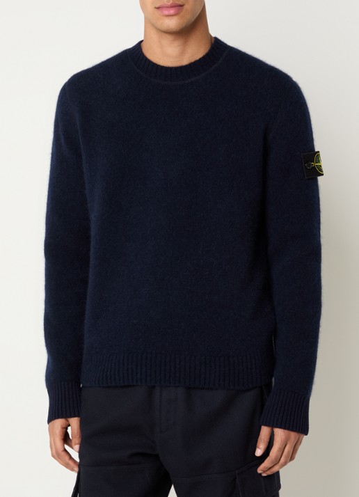 Stone Island S0N22 fijngebreide trui in wolblend met logo