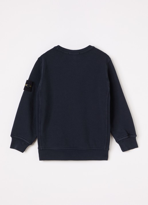 Stone Island SO062 Felpa sweater met logo - voorkant 2 donkerblauw