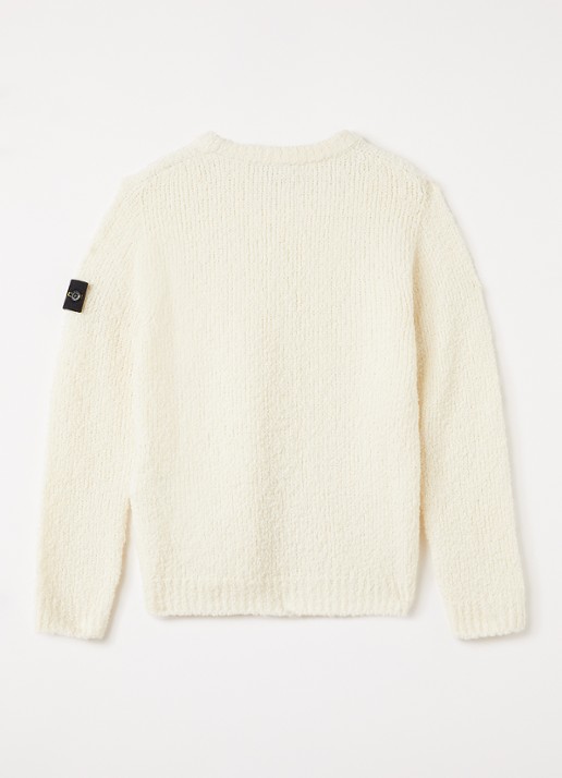 Stone Island Trui van scheerwol met logo - voorkant 2 beige