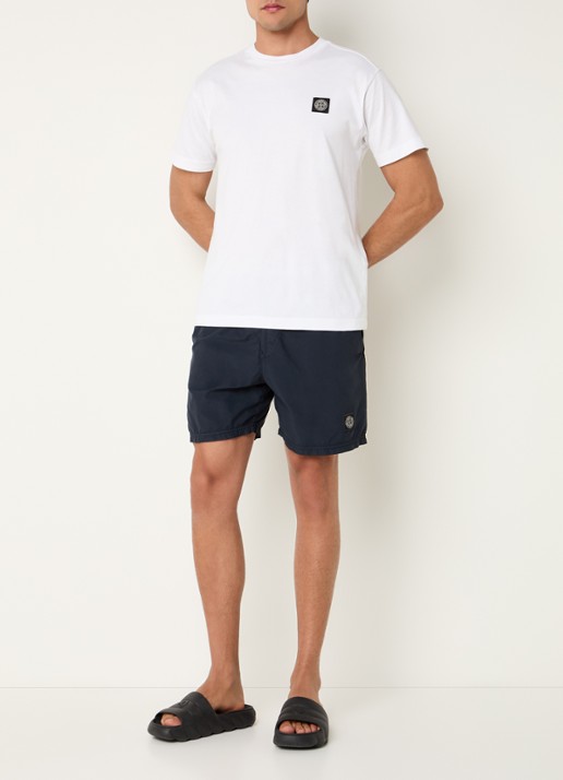 Stone Island Zwemshorts met logo en steekzakken - voorkant 2 donkerblauw