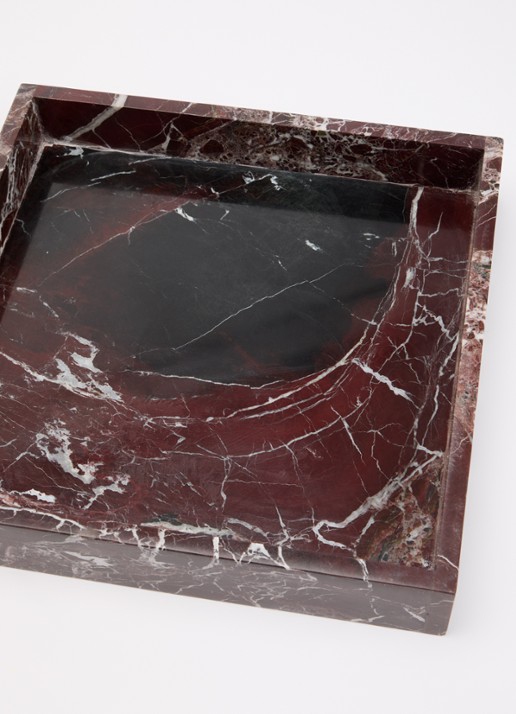 Stoned Dienblad 30 x 30 cm - voorkant 2 bordeauxrood