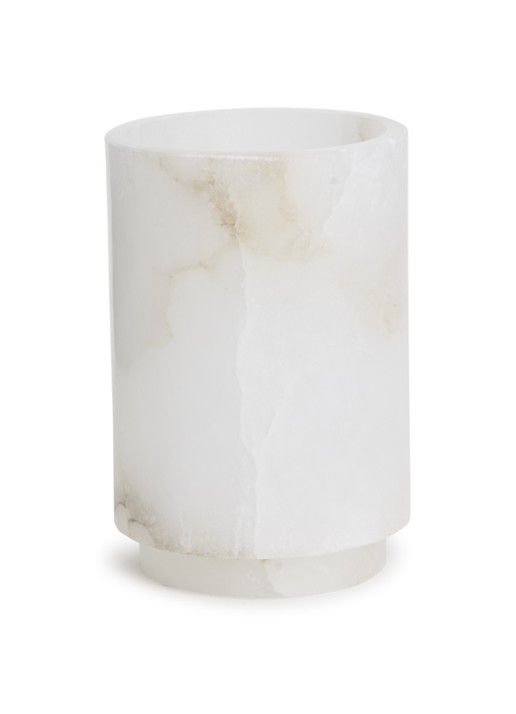 Stoned Moe waxinelichthouder L 15 cm - voorkant wit