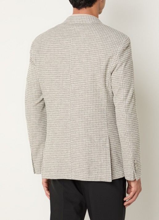 Strellson Acon regular fit colbert met pied-de-poule dessin - achterkant lichtgrijs