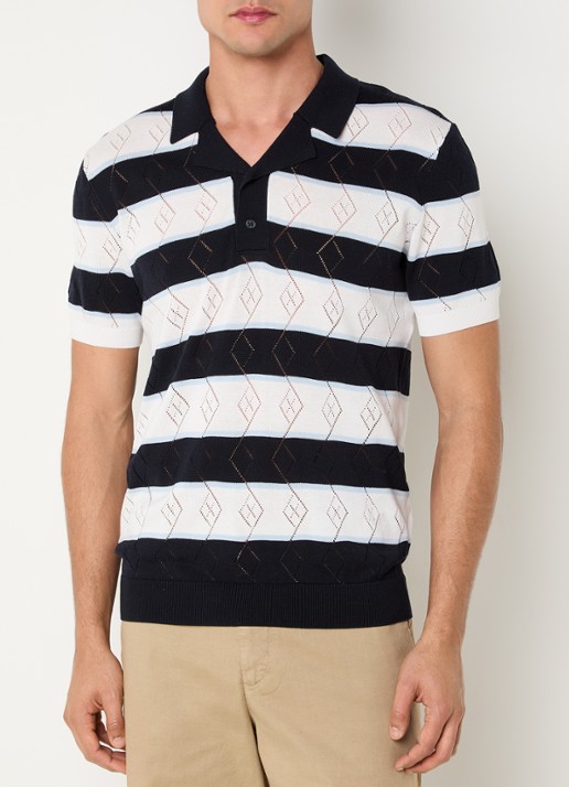 Strellson Adrian regular fit polo met streepprint
