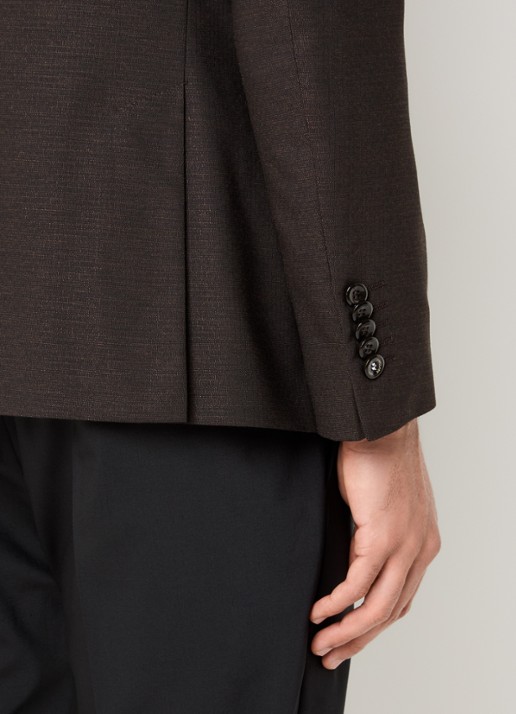 Strellson Aidan regular fit colbert in wolblend met klepzakken - detail 3 donkerbruin