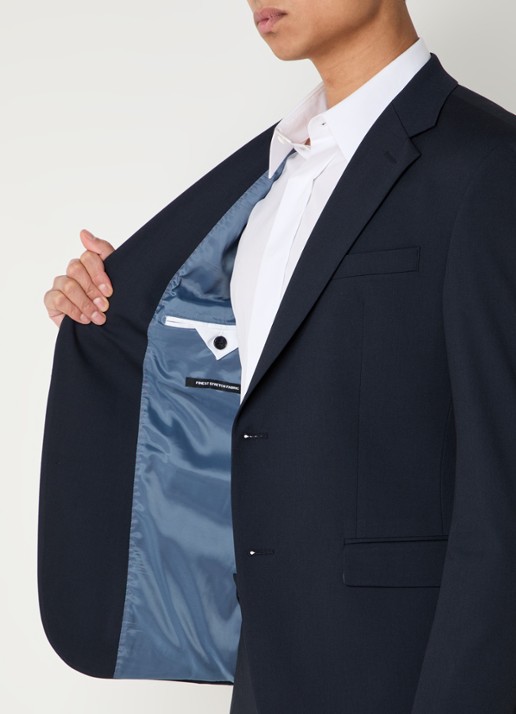 Strellson Aidan slim fit colbert met klepzakken - detail 5 donkerblauw