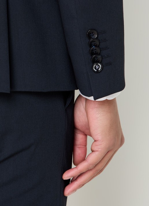 Strellson Aidan slim fit colbert met klepzakken - detail 6 donkerblauw