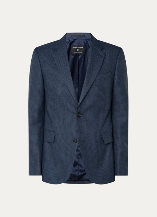Strellson Aiden regular fit colbert met klepzakken - voorkant donkerblauw