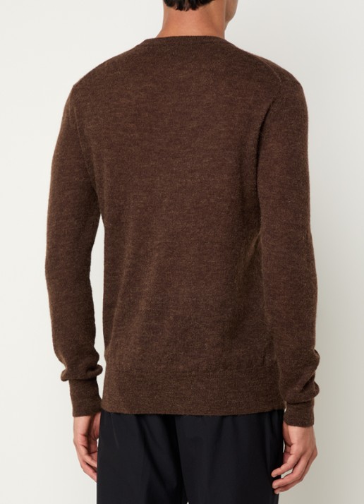 Strellson Alpus fijngebreide pullover alpaca wolblend - achterkant 4 bruin
