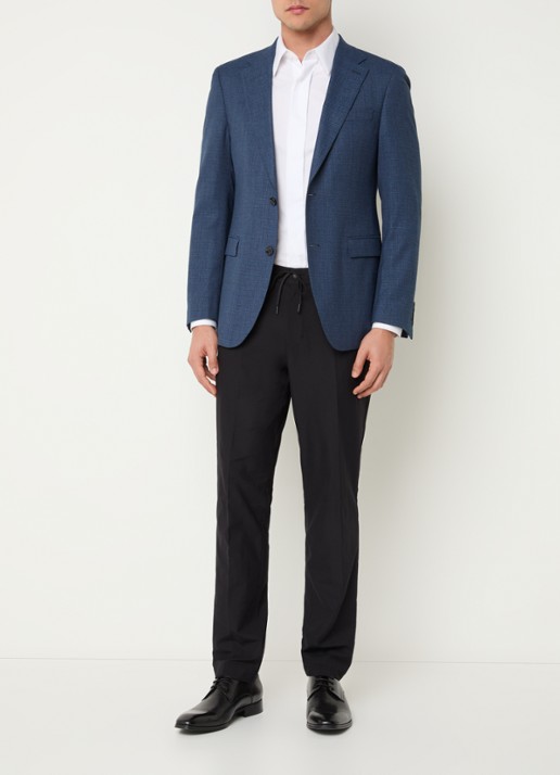 Strellson Alzer regular fit colbert met borst- en klepzakken - voorkant 2 donkerblauw