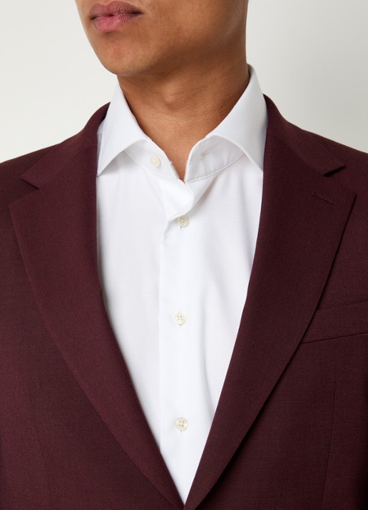 Strellson Alzer slim fit colbert in wolblend met klepzakken - detail 4 bordeauxrood