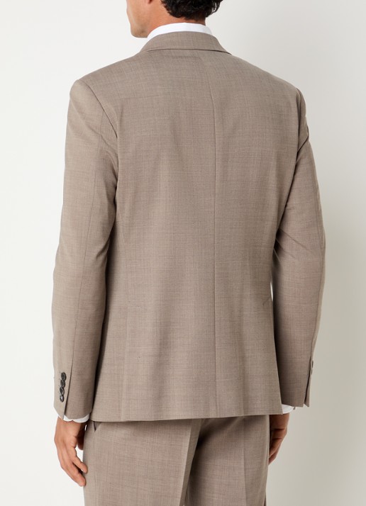 Strellson Alzer4 regular fit colbert in wolblend - achterkant beige