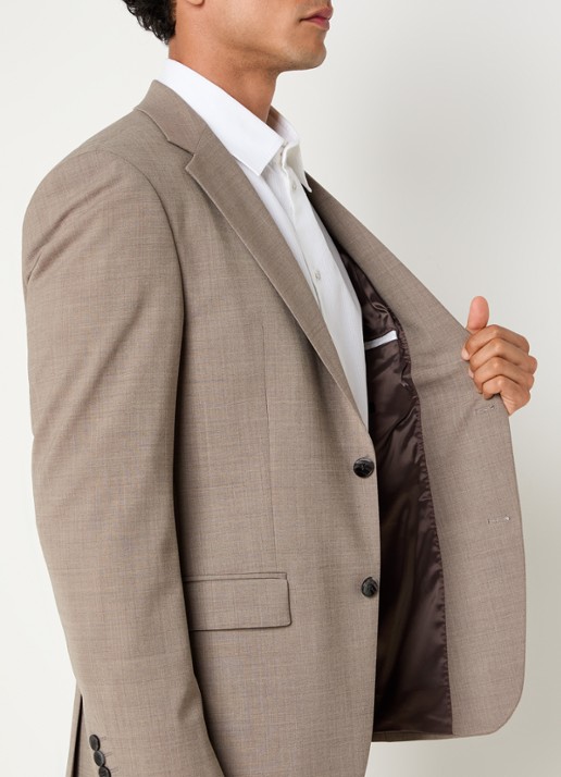 Strellson Alzer4 regular fit colbert in wolblend - detail 3 beige
