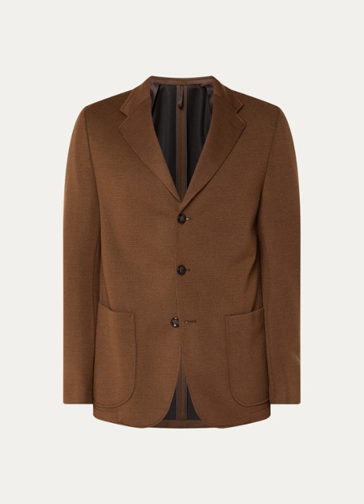 Strellson Andre-j regular fit colbert in wolblend met opgestikte zakken - voorkant 3 bruin