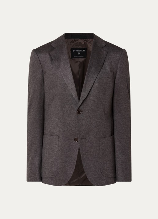 Strellson Arndt regular fit colbert met borst- en klepzakken - voorkant 6 donkerbruin