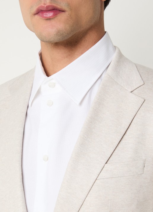 Strellson Arndt regular fit colbert met opgestikte zakken - detail 4 creme