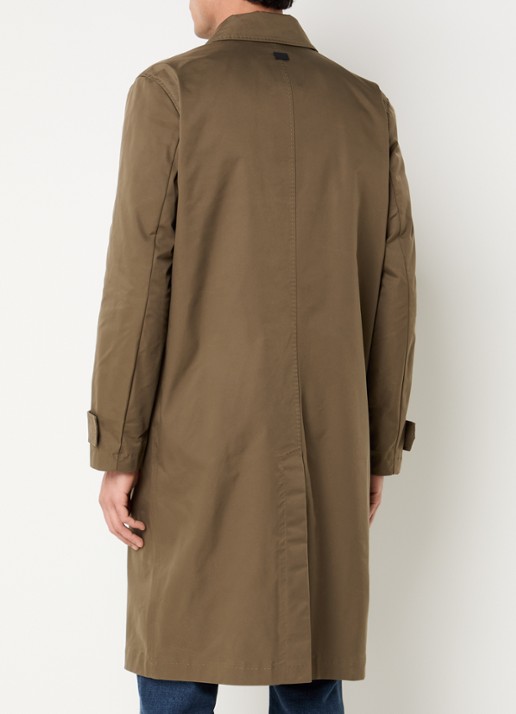 Strellson Barletta trenchcoat met steekzakken en kraag - achterkant mosgroen