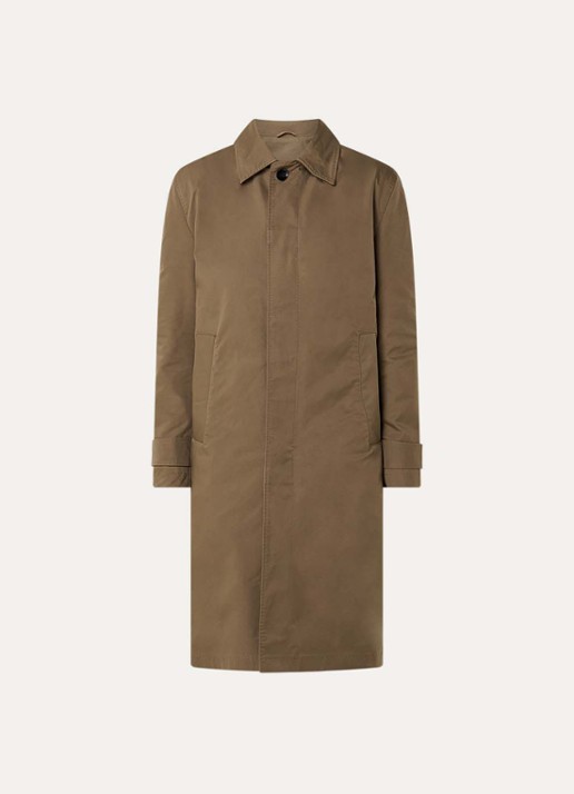 Strellson Barletta trenchcoat met steekzakken en kraag - voorkant 2 mosgroen