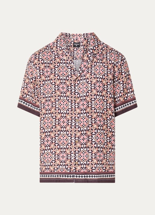 Strellson Carlos regular fit overhemd met grafische print - voorkant 3 roze