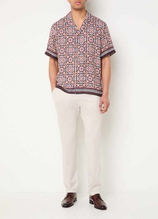 Strellson Carlos regular fit overhemd met grafische print - voorkant 4 roze