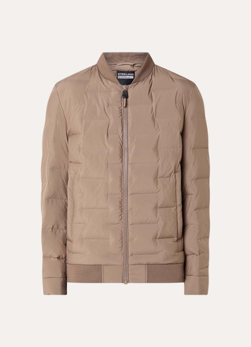 Strellson Clearwater Fused gewatteerd jack met steekzakken - voorkant 3 donkerbeige